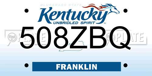 508ZBQ Kentucky License Plate