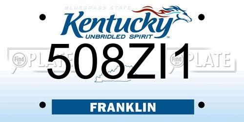 508ZI1 Kentucky License Plate