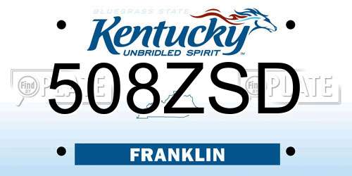 508ZSD Kentucky License Plate