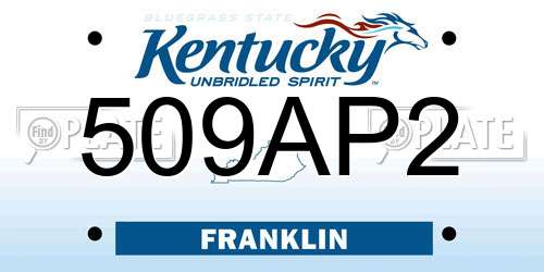 509AP2 Kentucky License Plate