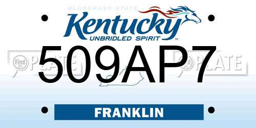 509AP7 Kentucky License Plate