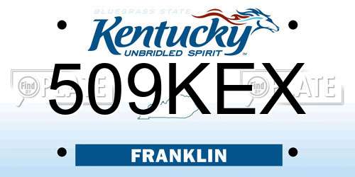 509KEX Kentucky License Plate