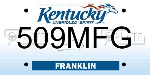 509MFG Kentucky License Plate