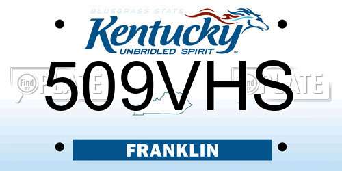 509VHS Kentucky License Plate