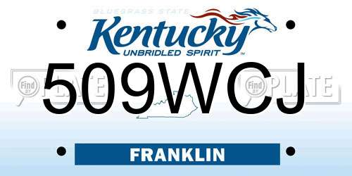 509WCJ Kentucky License Plate