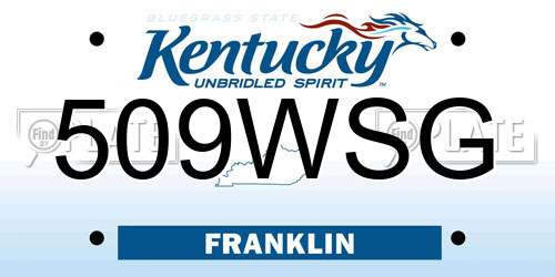 509WSG Kentucky License Plate