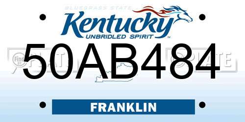 50AB484 Kentucky License Plate