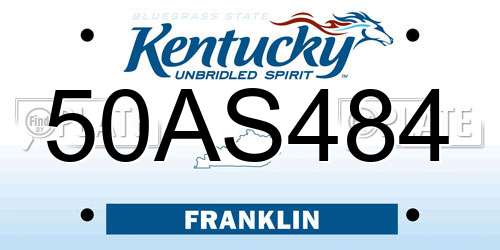 50AS484 Kentucky License Plate