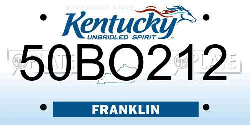 50BO212 Kentucky License Plate