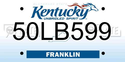 50LB599 Kentucky License Plate