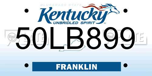 50LB899 Kentucky License Plate