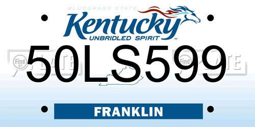 50LS599 Kentucky License Plate