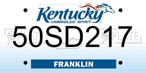 50SD217 Kentucky License Plate