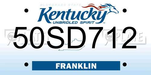 50SD712 Kentucky License Plate