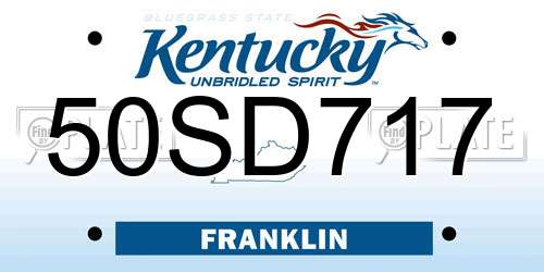 50SD717 Kentucky License Plate