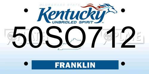 50SO712 Kentucky License Plate
