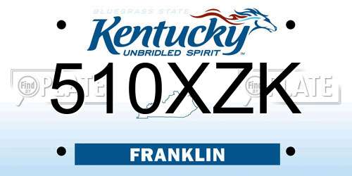 510XZK Kentucky License Plate
