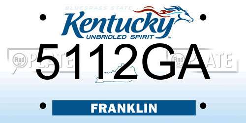 5112GA Kentucky License Plate