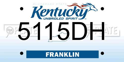 5115DH Kentucky License Plate