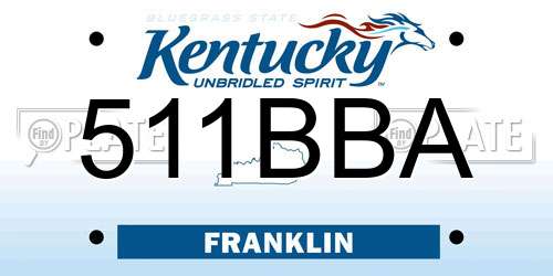 511BBA Kentucky License Plate