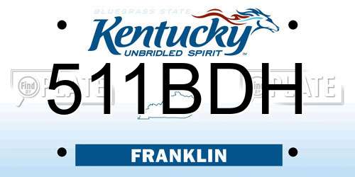511BDH Kentucky License Plate