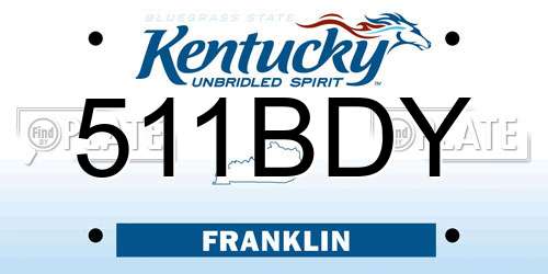 511BDY Kentucky License Plate