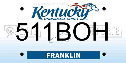 511BOH Kentucky License Plate