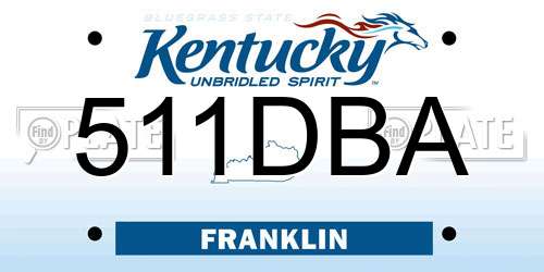 511DBA Kentucky License Plate