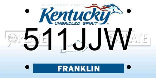 511JJW Kentucky License Plate