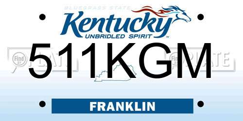 511KGM Kentucky License Plate