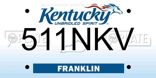 511NKV Kentucky License Plate