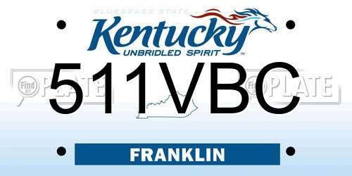 511VBC Kentucky License Plate