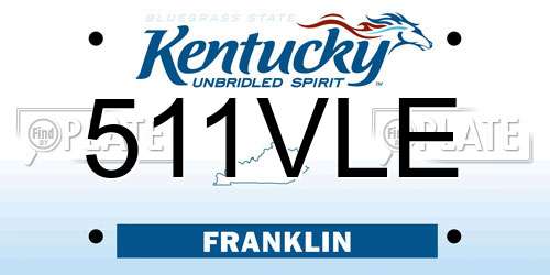 511VLE Kentucky License Plate