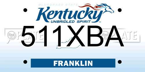 511XBA Kentucky License Plate