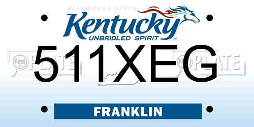 511XEG Kentucky License Plate