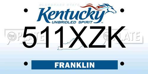 511XZK Kentucky License Plate