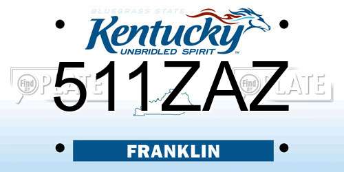 511ZAZ Kentucky License Plate