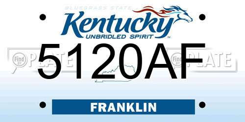 5120AF Kentucky License Plate