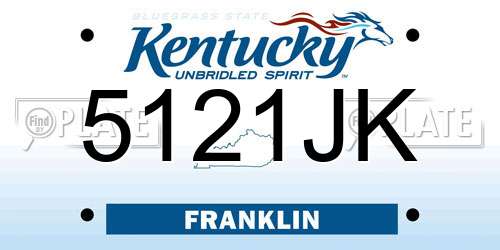 5121JK Kentucky License Plate