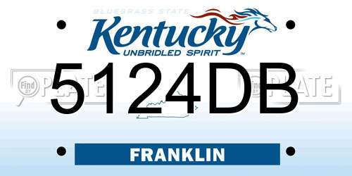 5124DB Kentucky License Plate