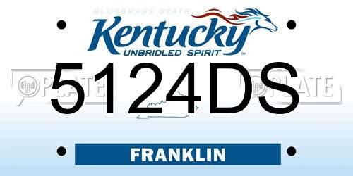 5124DS Kentucky License Plate