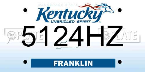 5124HZ Kentucky License Plate