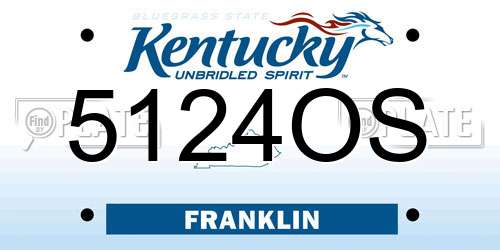 5124OS Kentucky License Plate