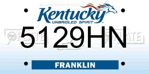 5129HN Kentucky License Plate