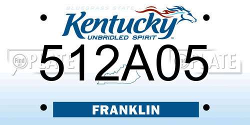 512A05 Kentucky License Plate