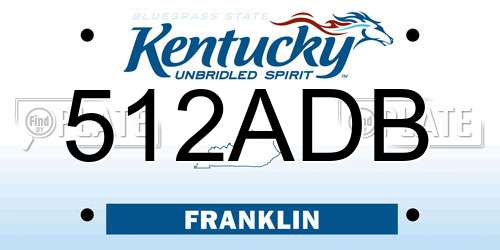 512ADB Kentucky License Plate