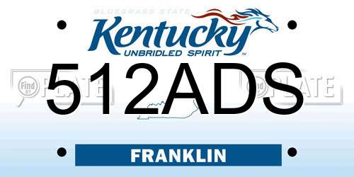 512ADS Kentucky License Plate