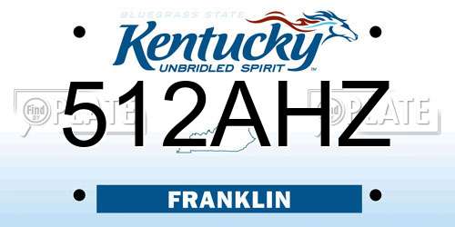 512AHZ Kentucky License Plate