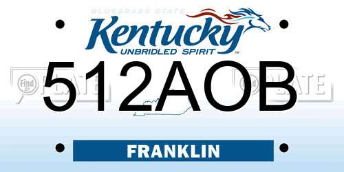 512AOB Kentucky License Plate
