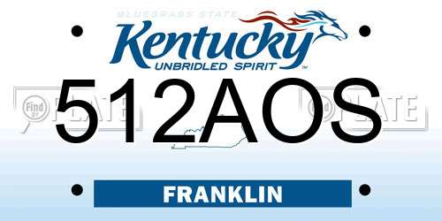 512AOS Kentucky License Plate